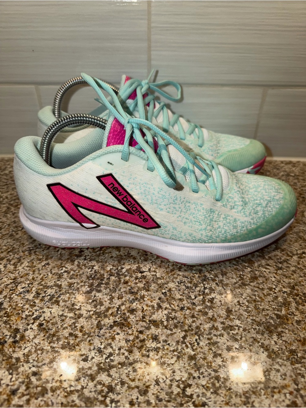 New Balance Women Mint Green & Pink Athletic Running Shoes